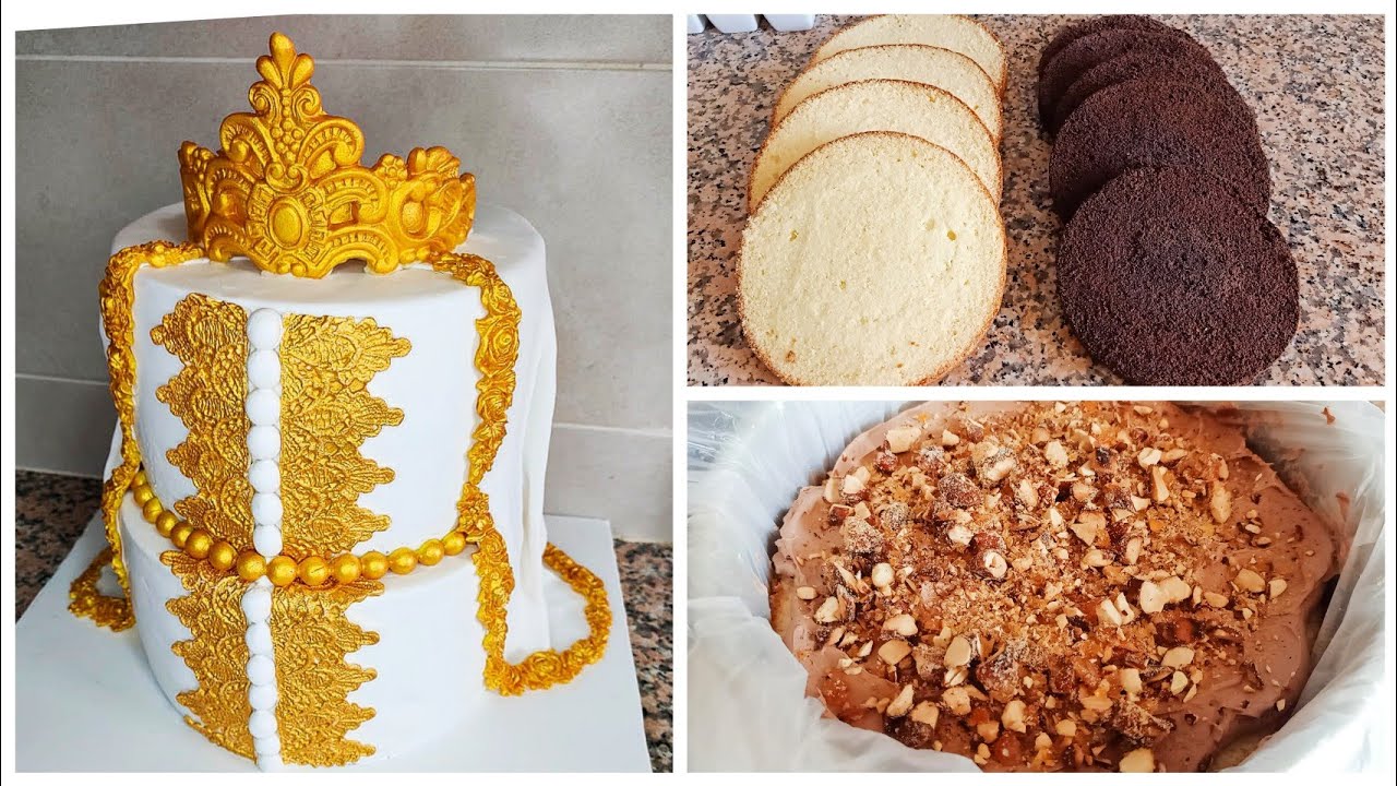 كيك ديزاين على شكل قفطان / طريقة الحشو . التغليف و التزيين