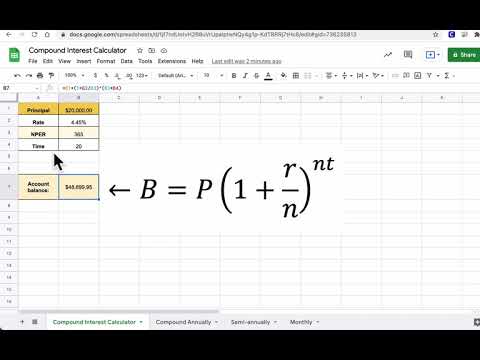 Compound Interest in Google Sheets Part 1