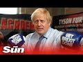 Boris Johnson steps inside the boxing ring