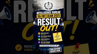 The Intelligence Bureau (IB) SA/MT Exam 2025 Result has been officially released!
