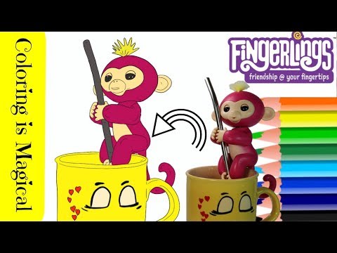 bella-fingerlings-in-coffee-mug-coloring-page-video-for-kids-baby-monkey-toys-for-kids