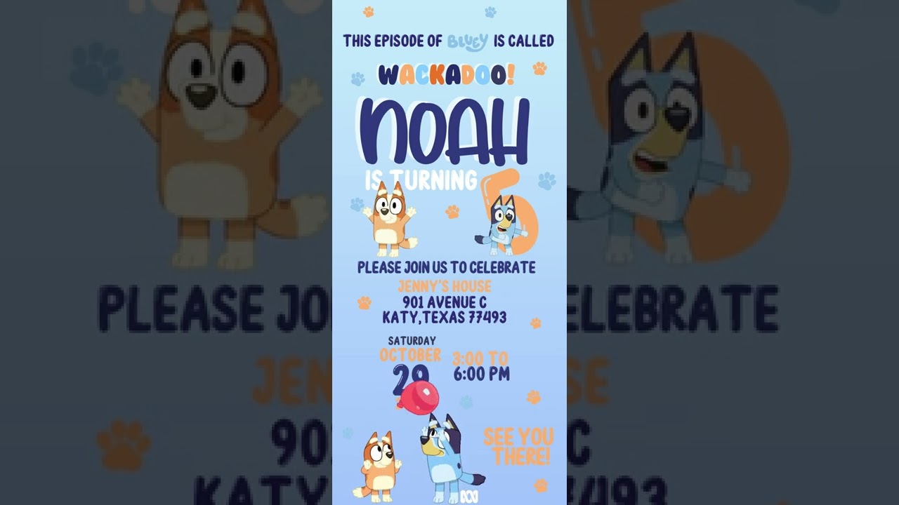 BLUEY INVITATION