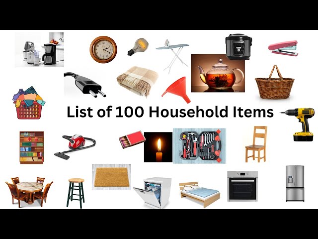 100+ Household items Vocabulary in English with Pictures - iLmrary