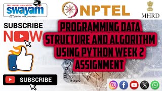 programming data structure and algorithm using python || WEEK-2 Quiz assignment Answers 2 2025