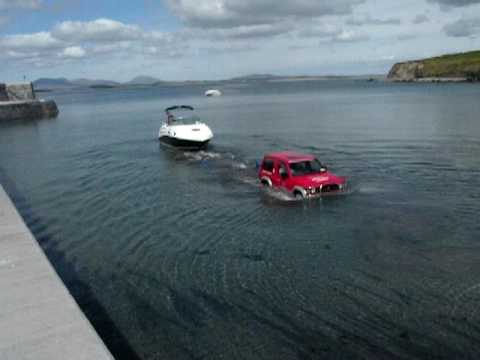 sea ray boat launch on lecanvey beach - youtube