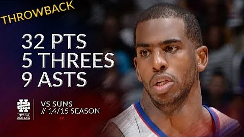 Chris Paul 32 pts 5 threes 9 asts vs Suns 14/15 season