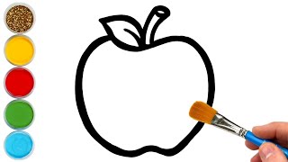 Apple And 8 More Fruits Drawing, Painting, Coloring For Kids And Toddlers Learn Fruits