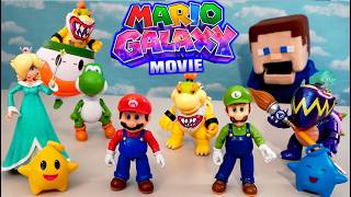 Super Mario Galaxy Movie EVERY 6 inch JAKKS FIGURES both SETS! BOWSER JR.  Clown Car Playset!