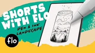 How To Draw a Landscape in a Jar in PROCREATE #shorts