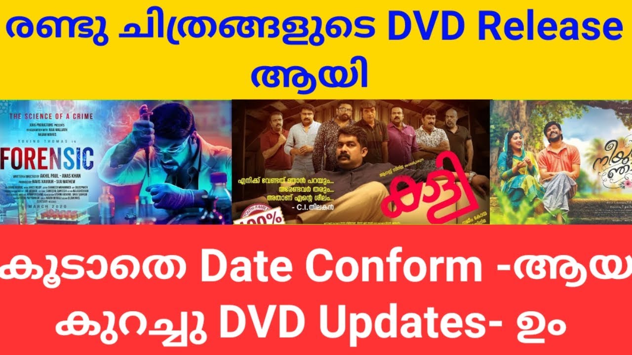 New Malayalam Movie Dvd Updates 2020|kaly|Neeyum njanum|forensic|geethagovindham |toptechkerala