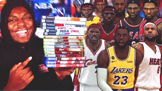 Trying To Beat Lebron James In EVERY NBA 2k In One Video....