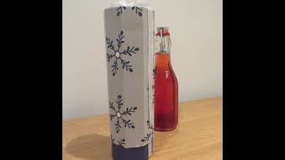 Bottle Gift Box for Homemade Blackberry and Apple Gin, Video Tutorial - Handmade Christmas Idea