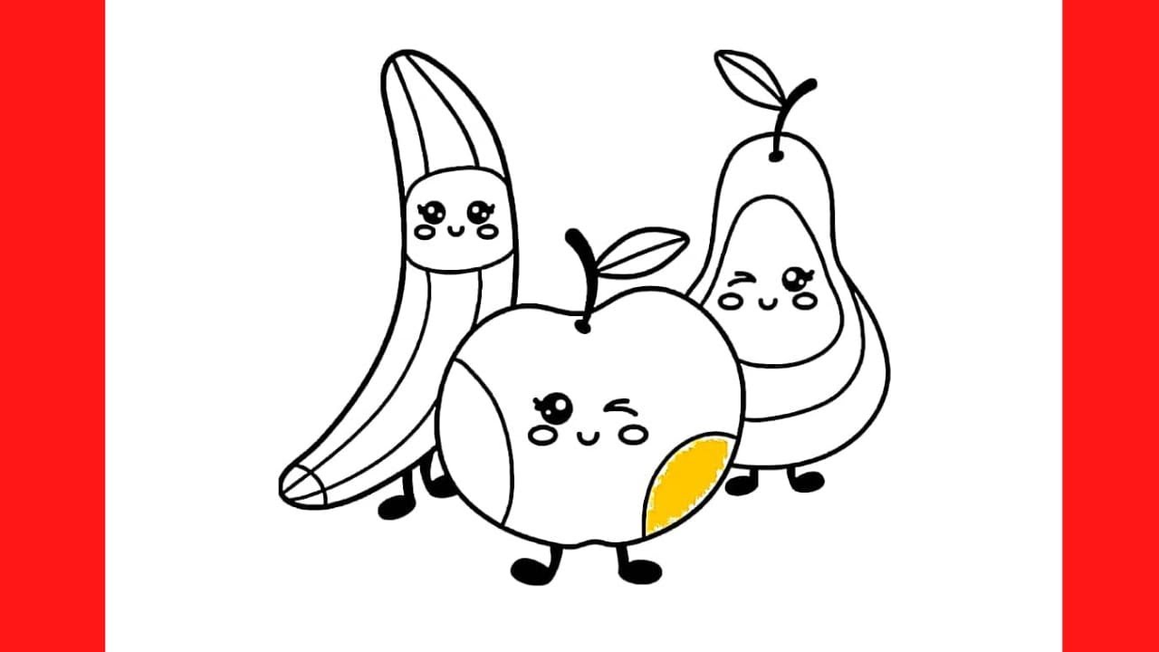 How to Draw Fruits Fruits Draw and Color for Beginners Fruits Easy