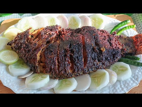 গ্যাসের চুলায় তৈরি সহজ পদ্ধতিতে তেলাপিয়া মাছের বারবিকিউ। Fish BBQ recipe.#fish