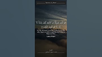 سورة آل عمران آيه٦ #المنشاوي#quran #القرآن_الكريم#العراق #مصر #الجزائر #المغرب #السعودية #اكسبلور