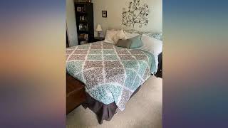 Madison Park Luna King//Cal King Size Quilt Bedding Set - Blue, Plum, Floral, Leaf review