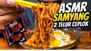 MULUT KEBAKAR!! ASMR MIE SAMYANG DITAMBAH 2 TELUR CEPLOK | ASMR INDONESIA