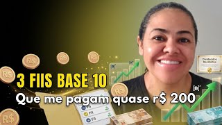RECEBI QUASE R$200,00 DE DIVIDENDOS COM ESSES 3 FUNDOS IMOBILIÁRIOS BASE 10 #diaristainvestidora 