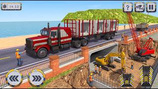 🌉 Bridge Construction Simulator 3D 🚛 Cargo Truck Driving | Android Gameplay screenshot 1