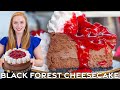Chocolate Cherry Black Forest Cheesecake Recipe | with Whipped Cream & Cherry Pie Filling