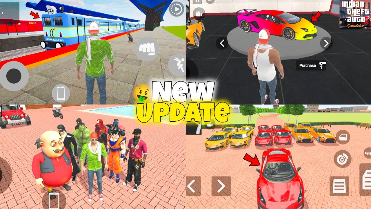 Finally New update in Indian Theft Auto Simulator | New Super Cars + New railway station + RGB Cars