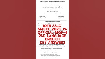10th SSLC March 2025-26 OFFICIAL MQP-4 2nd Language ENGLISH KEY ANSWERS