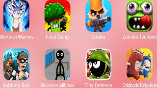 Stickman Warriors, Food Gang, Zooba, Zombie Tsunami, Robbery Bob, Stickman jailbreak, Tiny Defense screenshot 1