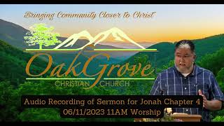 Jonah Chapter 4 audio sermon 061123