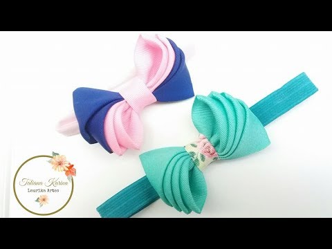 Laço Fofuxo Duplo feito com fita de gorgurão{laço Kanzashi} by Tatiana Karina PAP/DIY/TUTORIAL
