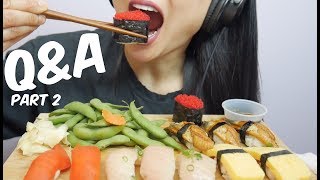 ASMR Q&A Part  2 SUSHI (EATING SOUNDS) | SAS-ASMR