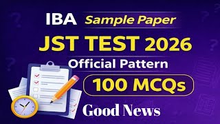 IBA Released Official Sample Paper | JST BPS 14 | Syllabus and Pattern | jst test new update