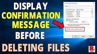 How To Display Confirmation Message Before Deleting Any Files