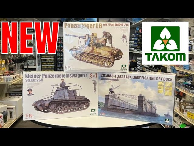 Hot new kits from Takom 1/16 Panzerjager I B , 1/350 Floating