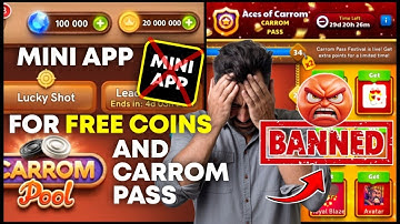 Carrom Pool Mini App Not Working | Free Coins & Carrom Pass App | Jamot Gaming 