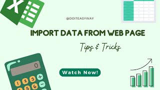 Import Data from Web page to sheet in 20s | Excel tricks