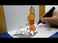 3D Trick Art on Paper, Tintin, Snowy