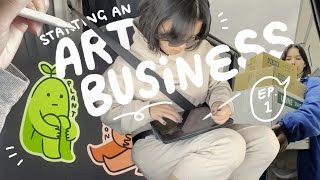 prepping to start my small art business ✮ | ep.1 ➛ designing stickers & branding my shop
