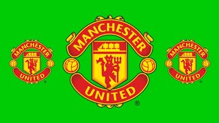 GREEN SCREEN: Logo Manchester United.