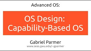 GW AdvOS: Capability-based OS design