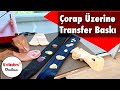 Çorap üzerine kişiye özel transfer baskı nasıl yapılır? Simli ve varak baskı teknikleri.