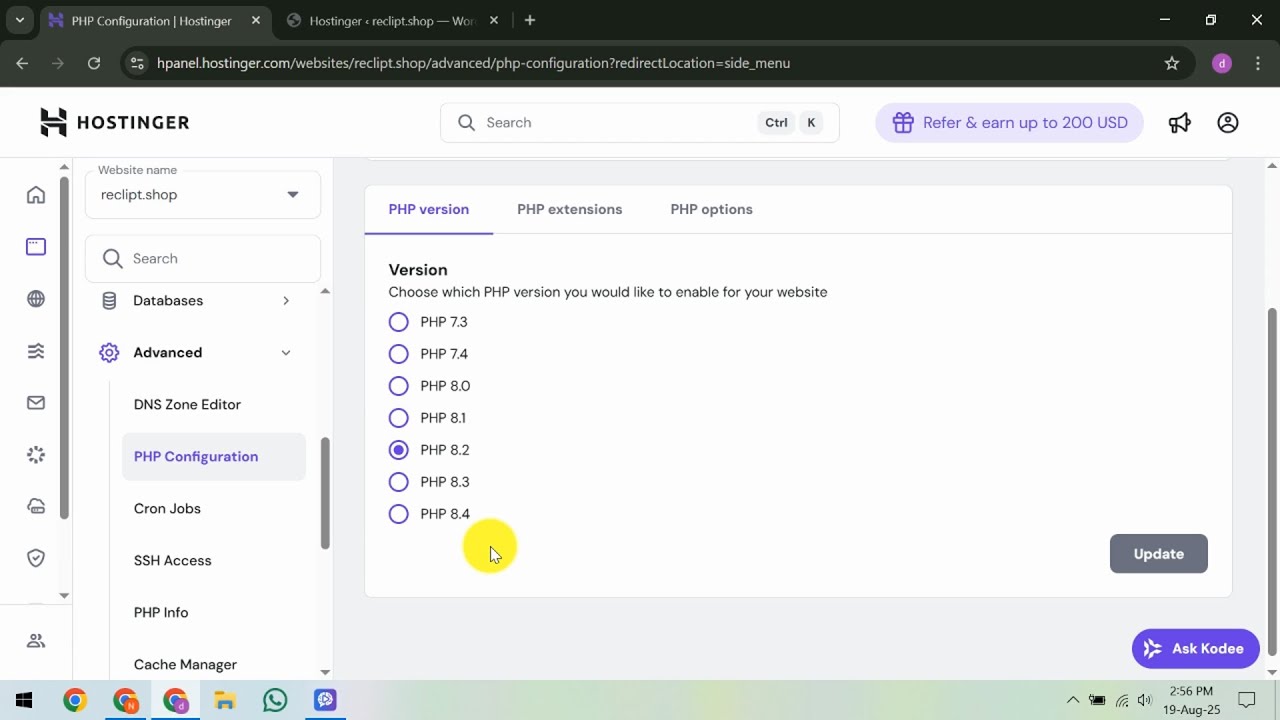 How To Switch PHP Version in Hostinger - YouTube