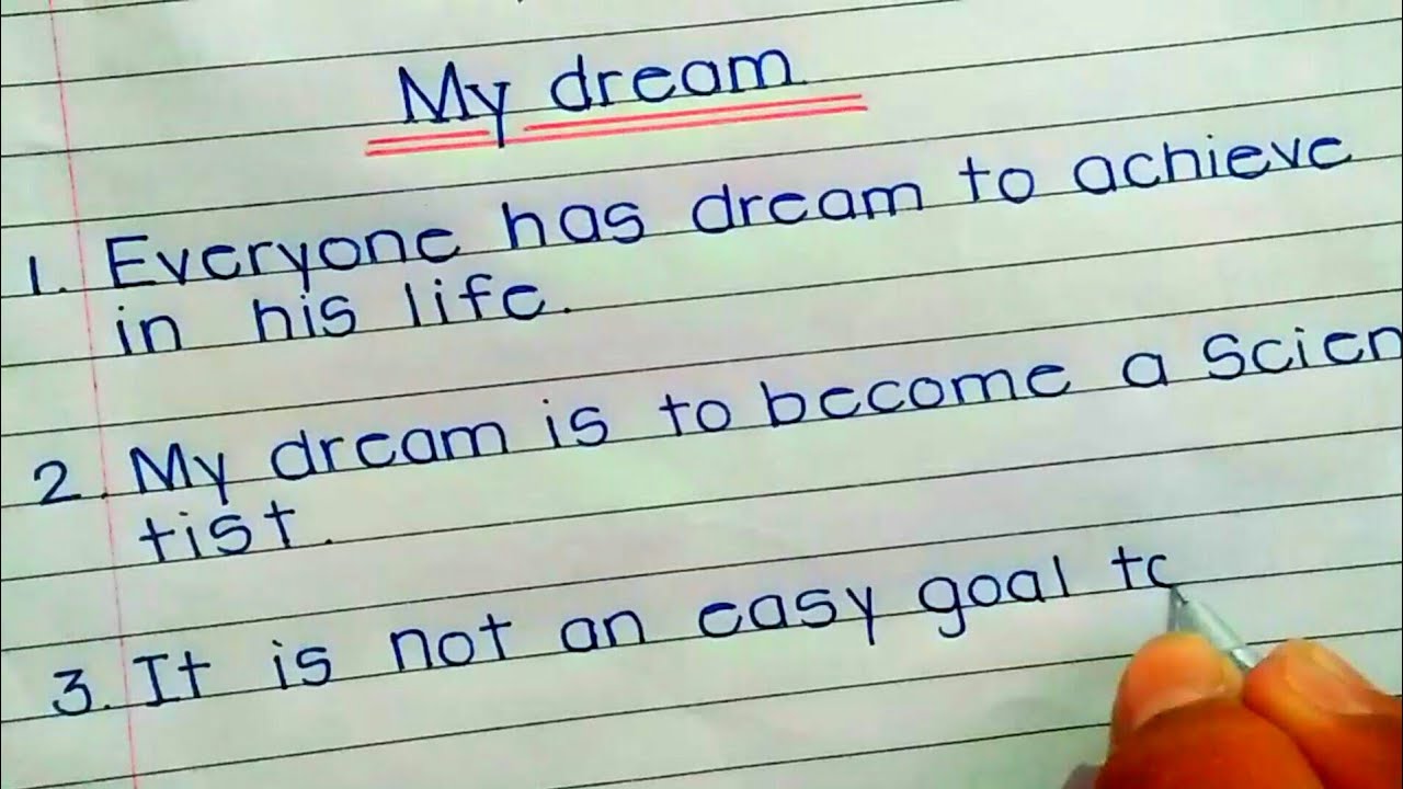 essay on my dream for class 5