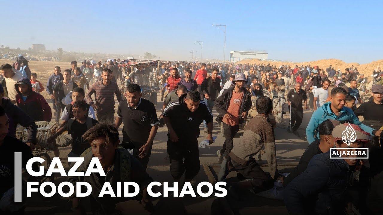 Gaza food desperation Chaos and violence in food distribution centres