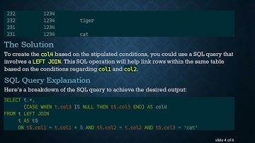 How to Create a Conditional Column in SQL: A Guide to col4 Creation Based on col3 Values