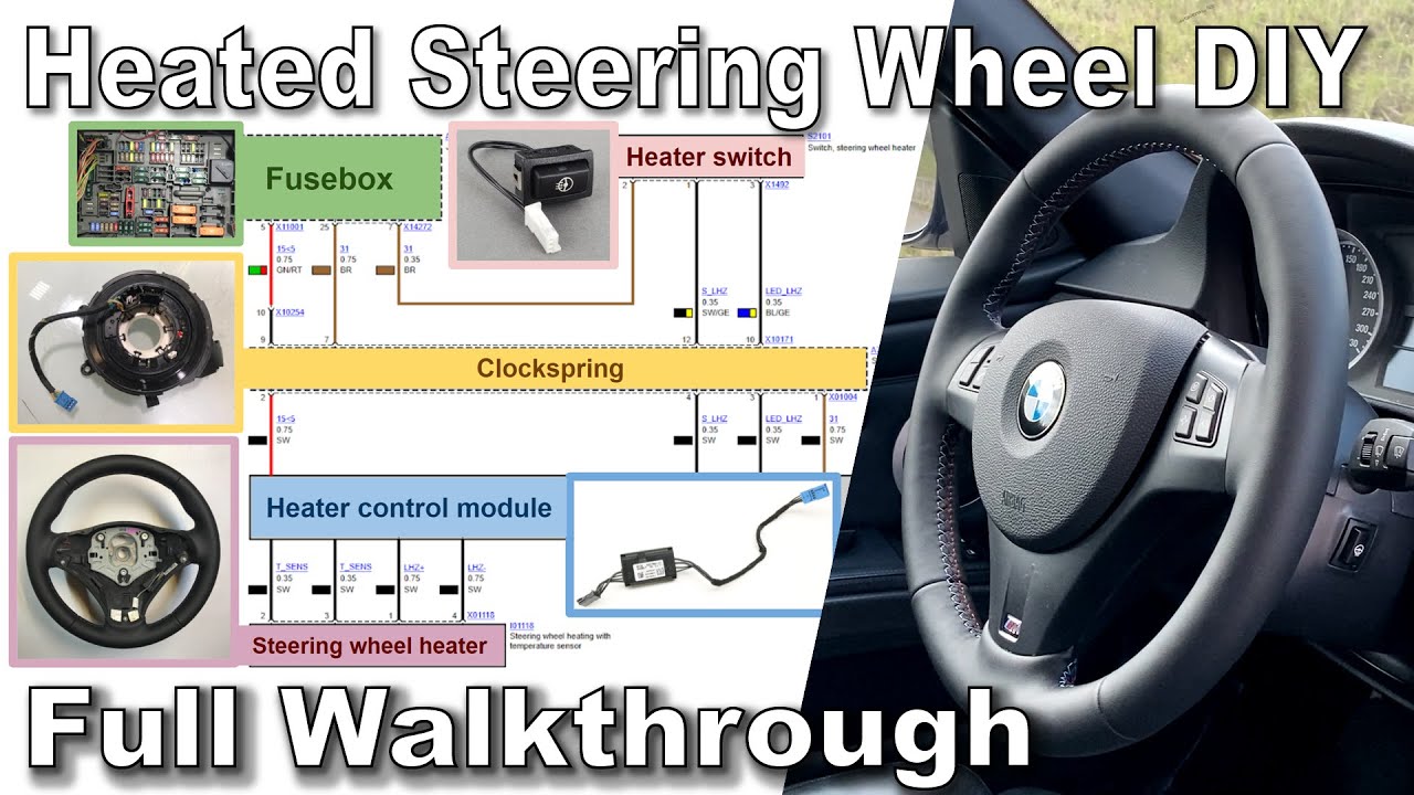 Heated Steering Wheel DIY on BMW E90 M3 Ep.4-Full Walkthrough[ENG SUB] 