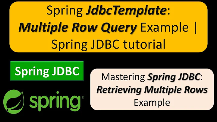Spring + JdbcTemplate + Query multiple rows example | Spring JDBC tutorial