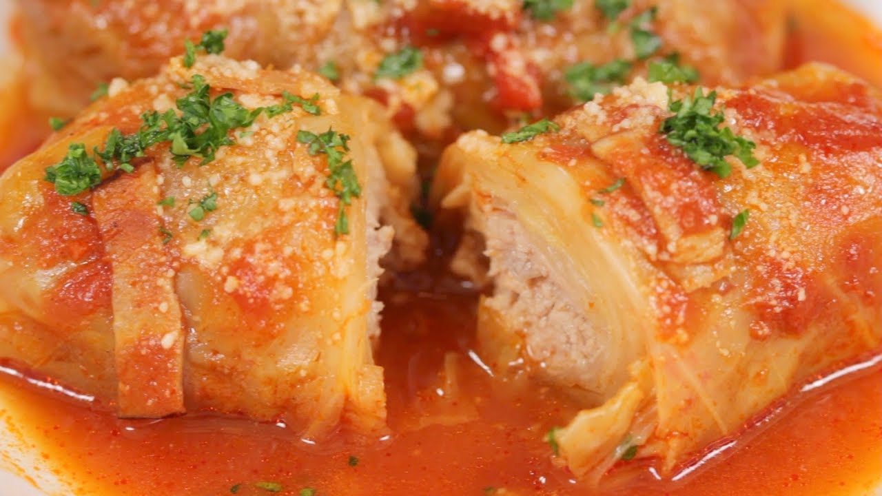⁣Cabbage Rolls Recipe (Tender Cabbage Stuffed with Juicy Ground Meat Filling) | Cooking with Dog