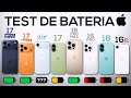 iPhone 17, Pro, Max y iPhone Air TEST DE BATERIA vs iPhone 16, Pro, Max y iPhone 16e 🔋
