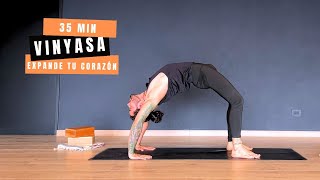 35 Min Vinyasa Yoga intermedio|Extensiones|Flexibilidad y fuerza