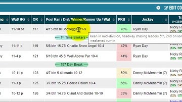 Race Guides Form Book Fields
